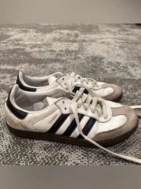 Adidas Samba OG Leather White Black Mens U.S. 6 Sneakers